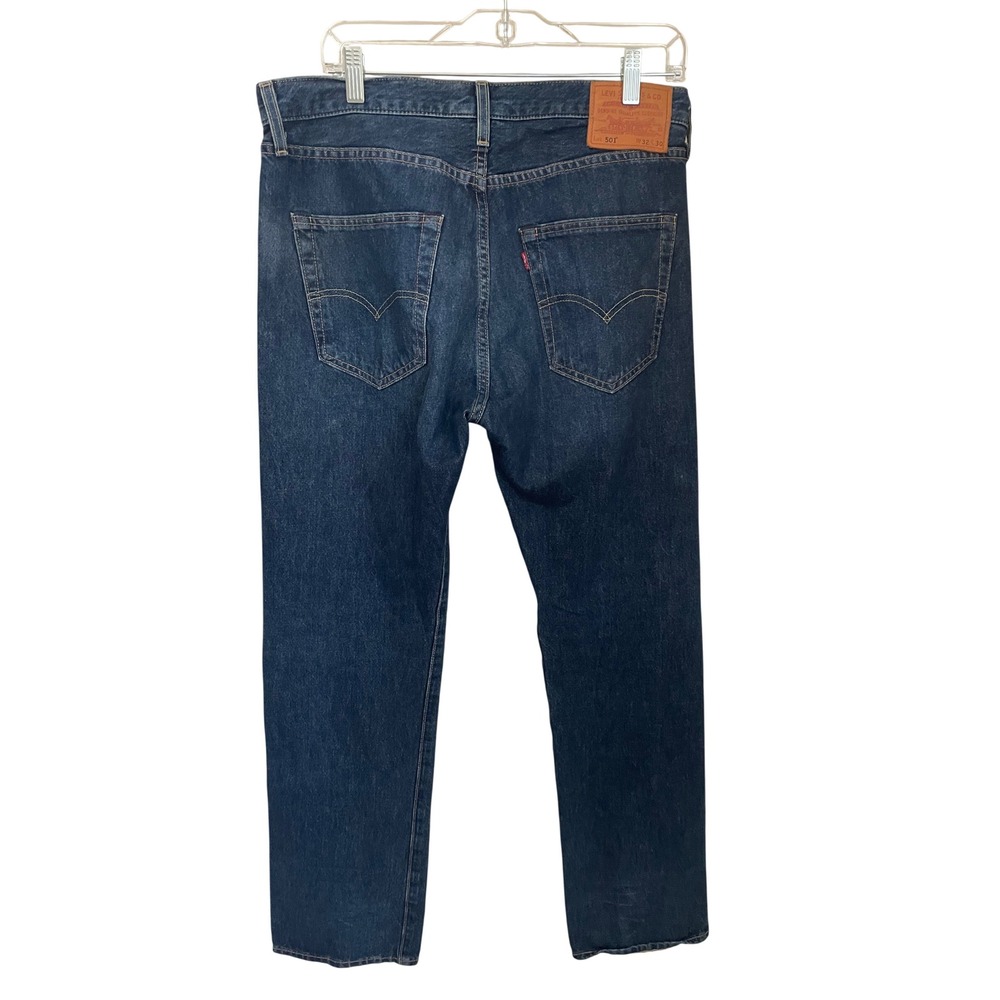 Levi's Premium 501 Button Fly Jeans Mens 32x30 Big E Leather Patch 32x31 actual